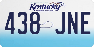 KY license plate 438JNE