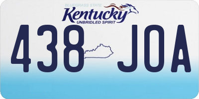 KY license plate 438JOA