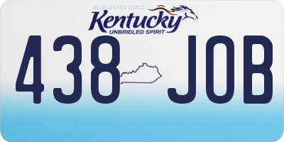 KY license plate 438JOB