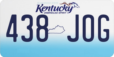 KY license plate 438JOG