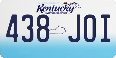 KY license plate 438JOI