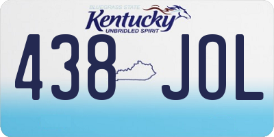 KY license plate 438JOL