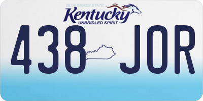 KY license plate 438JOR