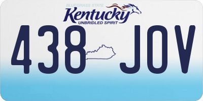 KY license plate 438JOV