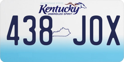 KY license plate 438JOX