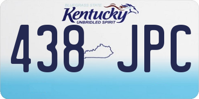 KY license plate 438JPC