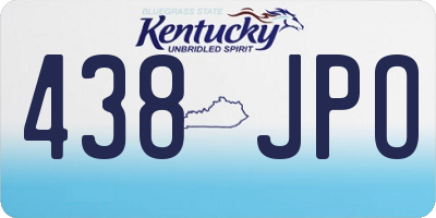 KY license plate 438JPO