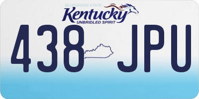 KY license plate 438JPU