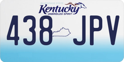 KY license plate 438JPV
