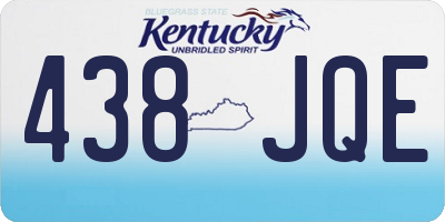 KY license plate 438JQE
