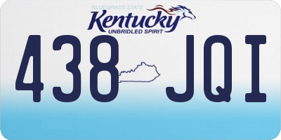 KY license plate 438JQI