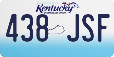KY license plate 438JSF