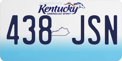 KY license plate 438JSN