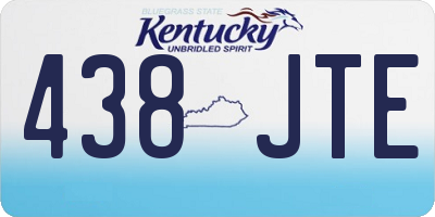 KY license plate 438JTE