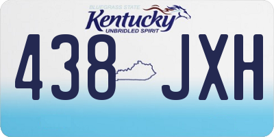 KY license plate 438JXH