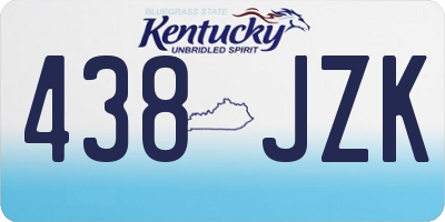 KY license plate 438JZK