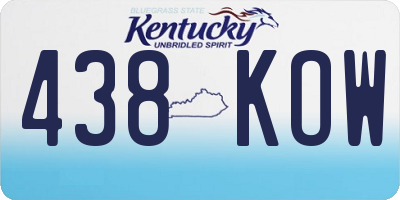 KY license plate 438KOW
