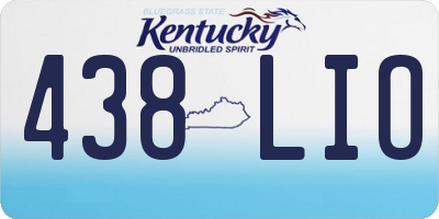KY license plate 438LIO