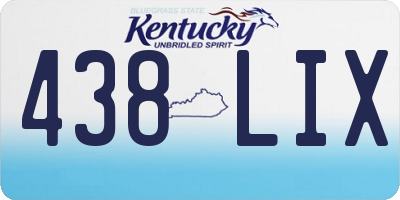 KY license plate 438LIX