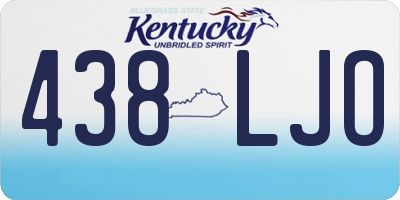 KY license plate 438LJO