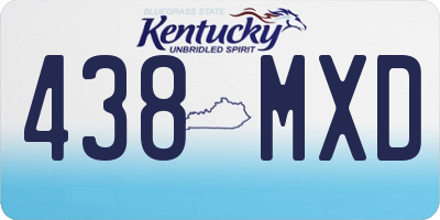 KY license plate 438MXD