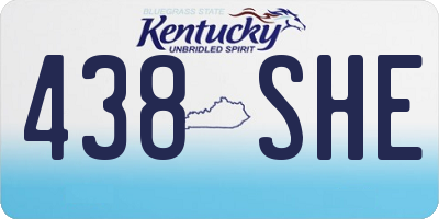 KY license plate 438SHE