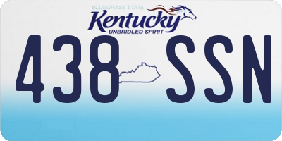 KY license plate 438SSN