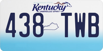 KY license plate 438TWB