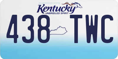 KY license plate 438TWC