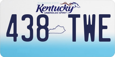 KY license plate 438TWE