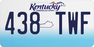 KY license plate 438TWF