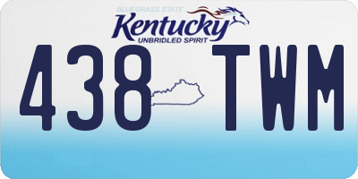 KY license plate 438TWM