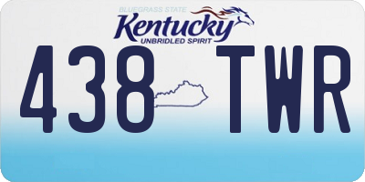 KY license plate 438TWR