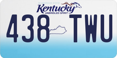 KY license plate 438TWU