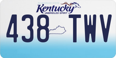 KY license plate 438TWV