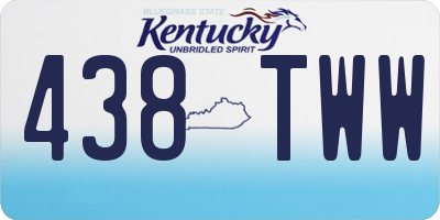 KY license plate 438TWW