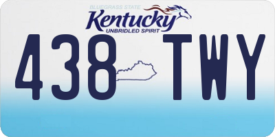 KY license plate 438TWY