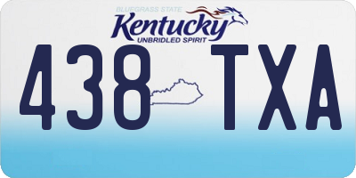 KY license plate 438TXA
