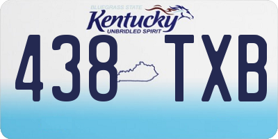 KY license plate 438TXB