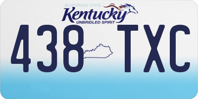 KY license plate 438TXC