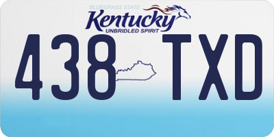KY license plate 438TXD