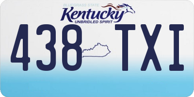 KY license plate 438TXI