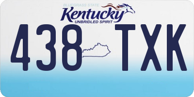 KY license plate 438TXK