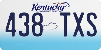 KY license plate 438TXS