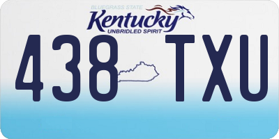 KY license plate 438TXU