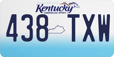 KY license plate 438TXW