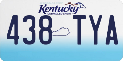KY license plate 438TYA