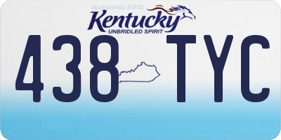 KY license plate 438TYC