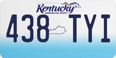 KY license plate 438TYI