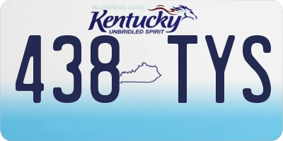 KY license plate 438TYS